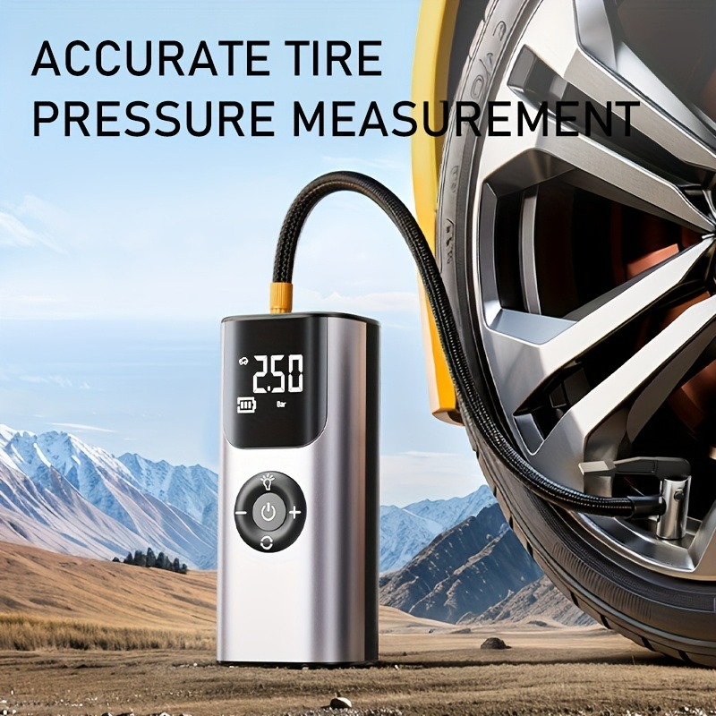 Car Portable Tire Inflator - ปั๊มลมรถยนต์แบบพกพา เครื่องสูบลมยางไฟฟ้า คอมเพรสเซอร์ลมดิจิตอลอัจฉริยะ สำหรับรถยนต์ มอเตอร์ไซค์ จักรยาน