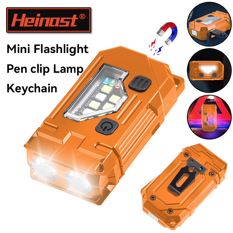 Led Headlight Bulbs - พวงกุญแจมินิ EDC ไฟฉายแบบชาร์จไฟได้ไฟฉายแม่เหล็ก Super Bright Pocket