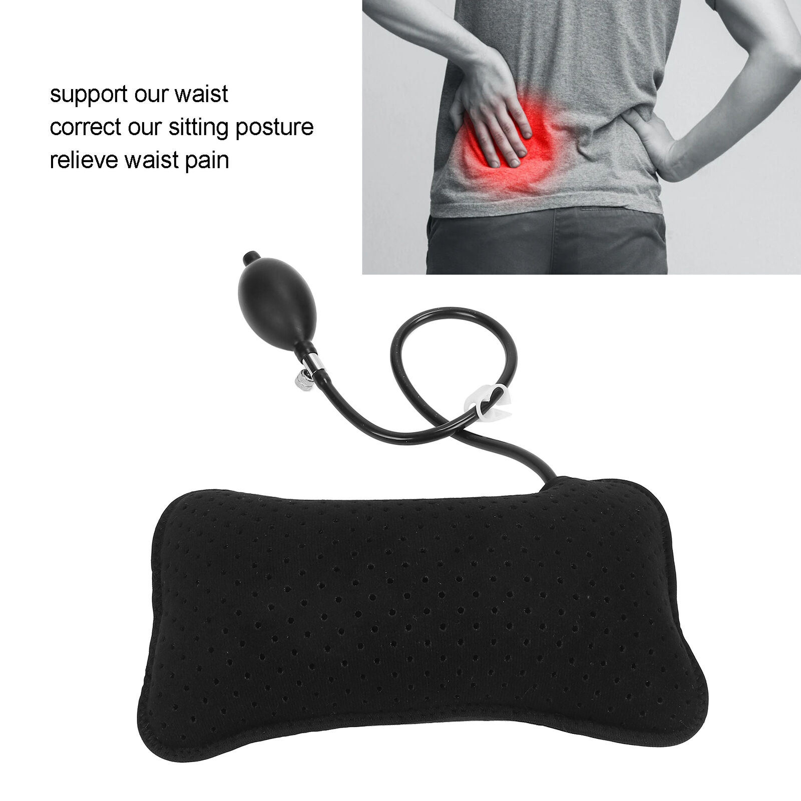 Car Accessories Limassol - รถ Inflatable Lumbar Support เบาะแบบพกพาคอไหล่ท่าทางที่ถูกต้องหมอนนวดศัลยกรรมกระดูกอุปกรณ์ตกแต่งภายในรถยนต์