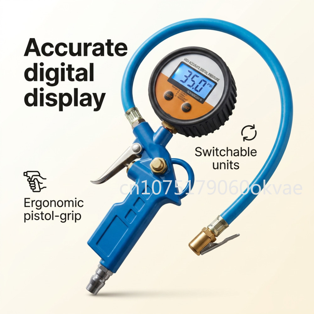 Car Accessories Under 200 - เครื่องเติมลมยางดิจิตอลพร้อมเกจวัดแรงดัน 0-255 ปอนด์ หัวเติมลมแบบหนัก อุปกรณ์เสริมสำหรับเครื่องอัดอากาศ สำหรับการบำรุงรักษารถยนต์