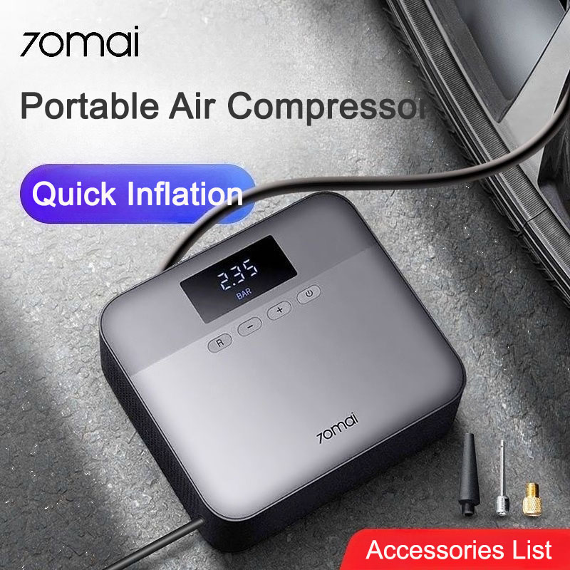 Car Portable Tire Inflator - เครื่องสูบลมยางแบบพกพา 70mai สำหรับยางรถยนต์ ใช้ไฟ DC 12V