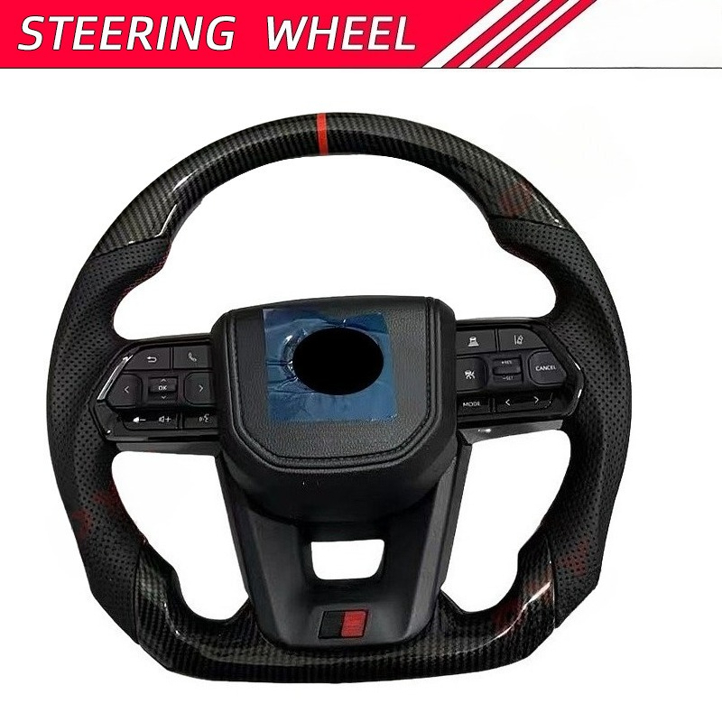 Car Accessories For Steering Wheel - พวงมาลัยคาร์บอนไฟเบอร์คุณภาพสูงสำหรับรถยนต์โตโยต้าแลนด์ครุยเซอร์ LC300 อุปกรณ์ตกแต่งภายในรถยนต์