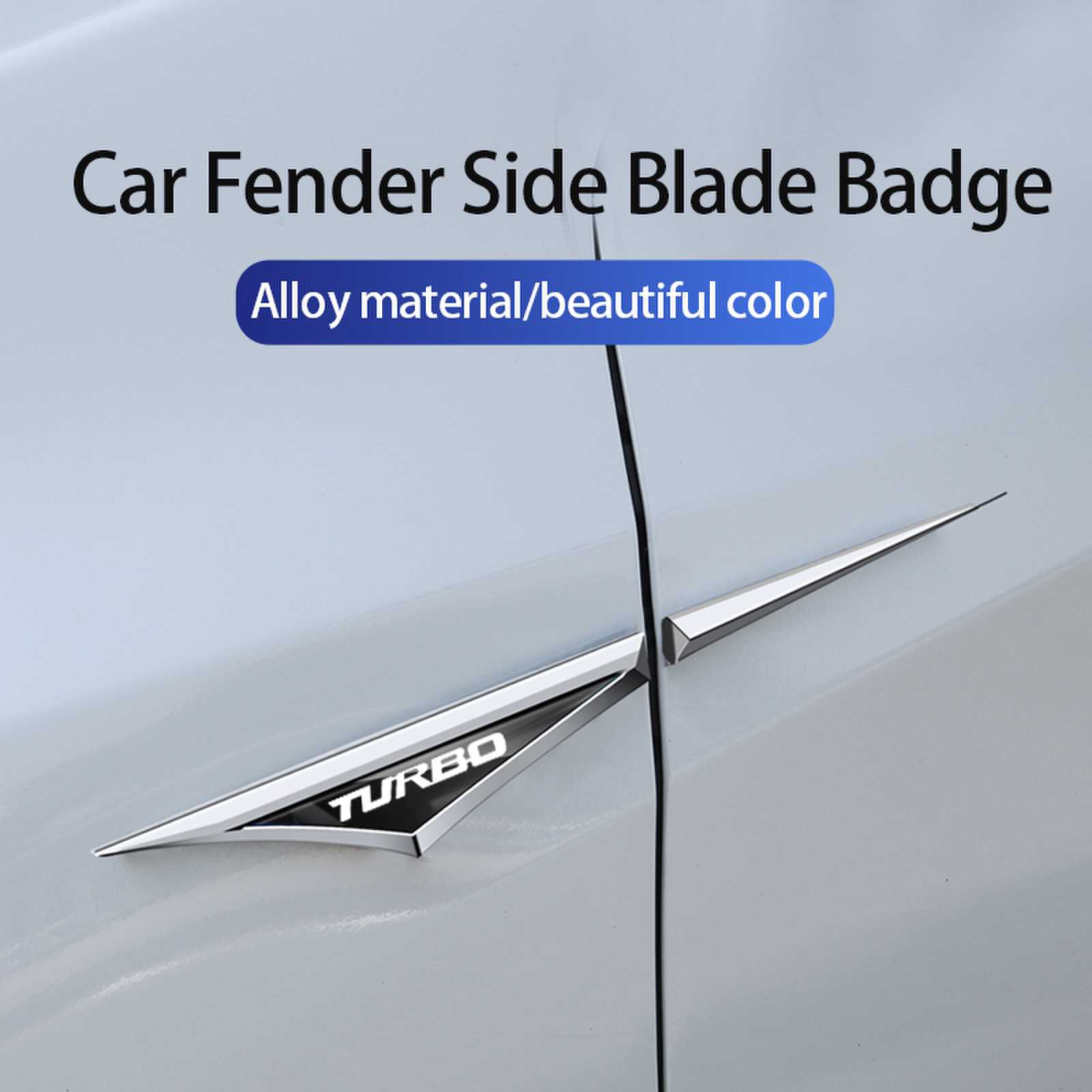 Car Accessories Logo - สติกเกอร์โลหะติดประตูรถโลโก้เทอร์โบแฟชั่นใหม่ล่าสุดบังโคลนใบมีดด้านข้างอุปกรณ์ประดับตกแต่งรถยนต์