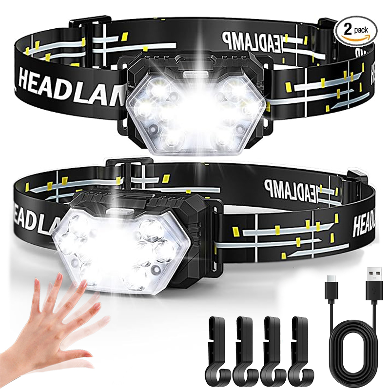 Led Headlight Bulbs - ไฟฉายคาดศีรษะ LED ทรงพลัง พร้อมเซ็นเซอร์ USB ชาร์จไฟได้