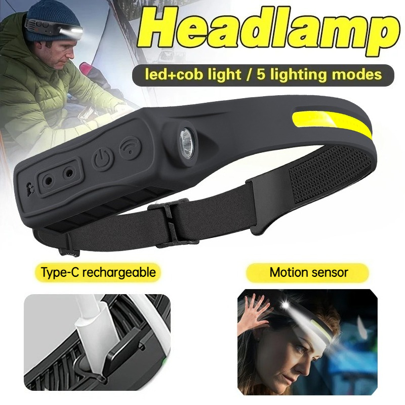 ไฟฉายคาดศีรษะเซ็นเซอร์ LED COB - Led Headlight Bulbs บทวิจารณ์และราคา